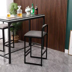 MAYEERTY Tabourets de Bar avec Dossier Lot de 2 - Hauteur Comptoir, Cuir PU, Repose-Pieds