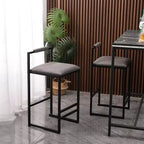 MAYEERTY Tabourets de Bar avec Dossier Lot de 2 - Hauteur Comptoir, Cuir PU, Repose-Pieds