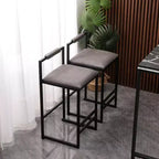 MAYEERTY Tabourets de Bar avec Dossier Lot de 2 - Hauteur Comptoir, Cuir PU, Repose-Pieds