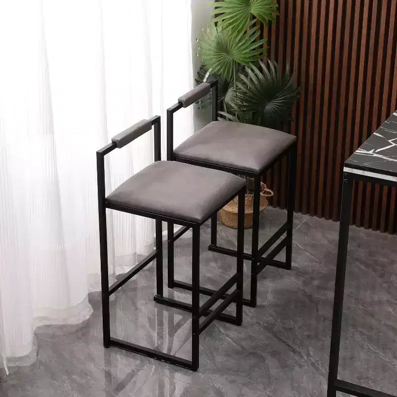 MAYEERTY Tabourets de Bar avec Dossier Lot de 2 - Hauteur Comptoir, Cuir PU, Repose-Pieds