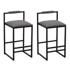 MAYEERTY Tabourets de Bar avec Dossier Lot de 2 - Hauteur Comptoir, Cuir PU, Repose-Pieds