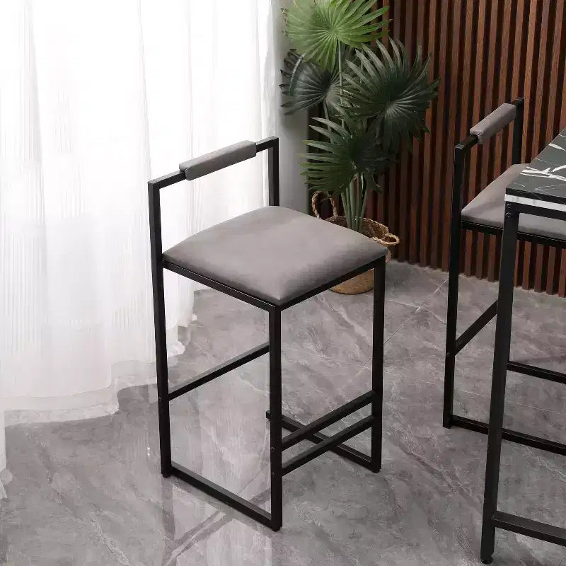 MAYEERTY Tabourets de Bar avec Dossier Lot de 2 - Hauteur Comptoir, Cuir PU, Repose-Pieds