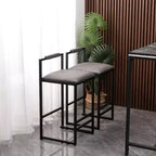 MAYEERTY Tabourets de Bar avec Dossier Lot de 2 - Hauteur Comptoir, Cuir PU, Repose-Pieds