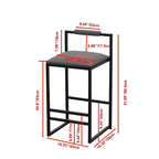MAYEERTY Tabourets de Bar avec Dossier Lot de 2 - Hauteur Comptoir, Cuir PU, Repose-Pieds