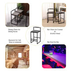 MAYEERTY Tabourets de Bar avec Dossier Lot de 2 - Hauteur Comptoir, Cuir PU, Repose-Pieds
