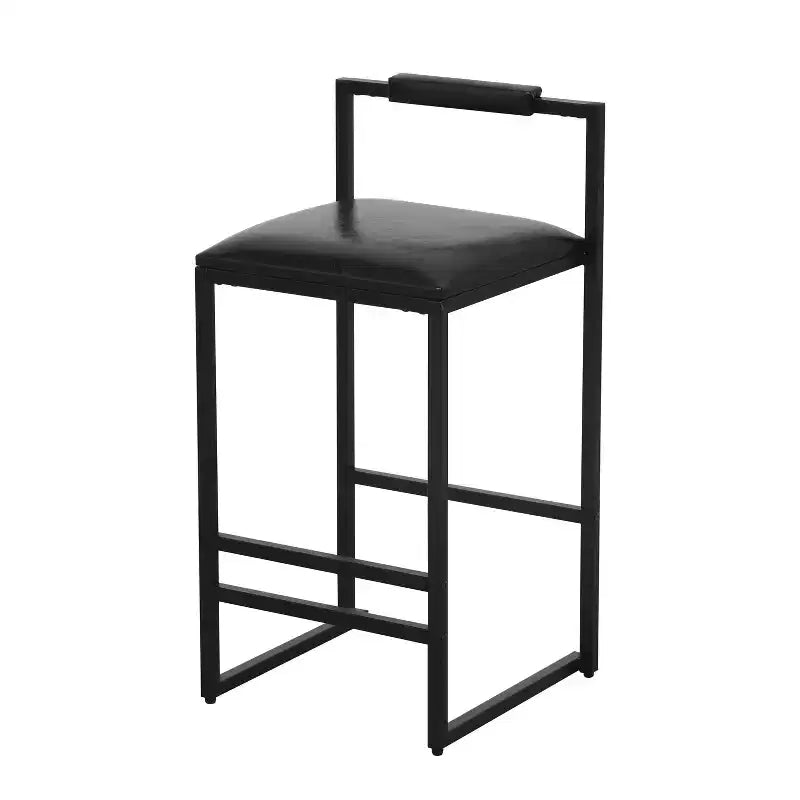 MAYEERTY Tabourets de Bar avec Dossier Lot de 2 - Hauteur Comptoir, Cuir PU, Repose-Pieds