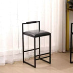MAYEERTY Tabourets de Bar avec Dossier Lot de 2 - Hauteur Comptoir, Cuir PU, Repose-Pieds