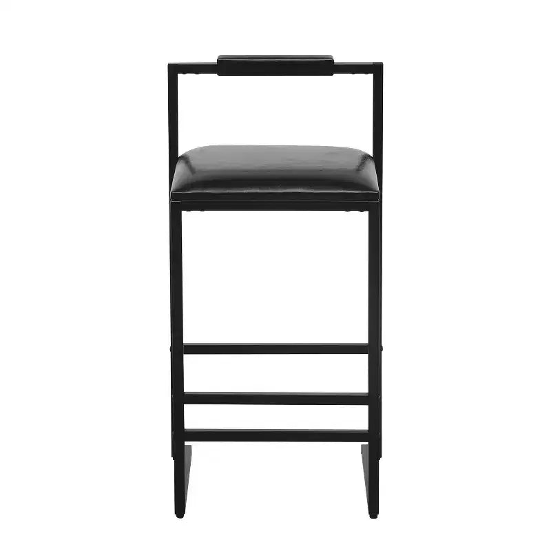 MAYEERTY Tabourets de Bar avec Dossier Lot de 2 - Hauteur Comptoir, Cuir PU, Repose-Pieds