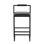 MAYEERTY Tabourets de Bar avec Dossier Lot de 2 - Hauteur Comptoir, Cuir PU, Repose-Pieds