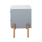 Table de Chevet Minimaliste Moderne Whisen avec 2 Tiroirs de Rangement, Poignées et Pieds en Métal Doré, Design Texturé Unique