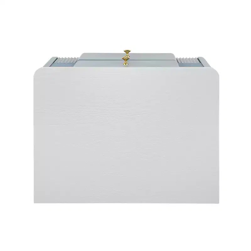 Table de Chevet Minimaliste Moderne Whisen avec 2 Tiroirs de Rangement, Poignées et Pieds en Métal Doré, Design Texturé Unique