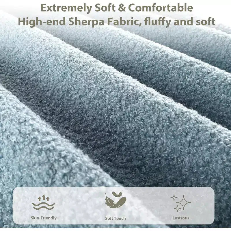 Cadre de lit double/grand lit/très grand lit avec tête de lit capitonnée en bouclé nuage, plateforme basse, lattes en bois robustes, silencieux, aucun sommier tapissier requis