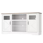 GustoWave Farmhouse TV Media Console Table for up to 65 Inch TV, 34.4 Tall TV Stand with Storage & LED Light