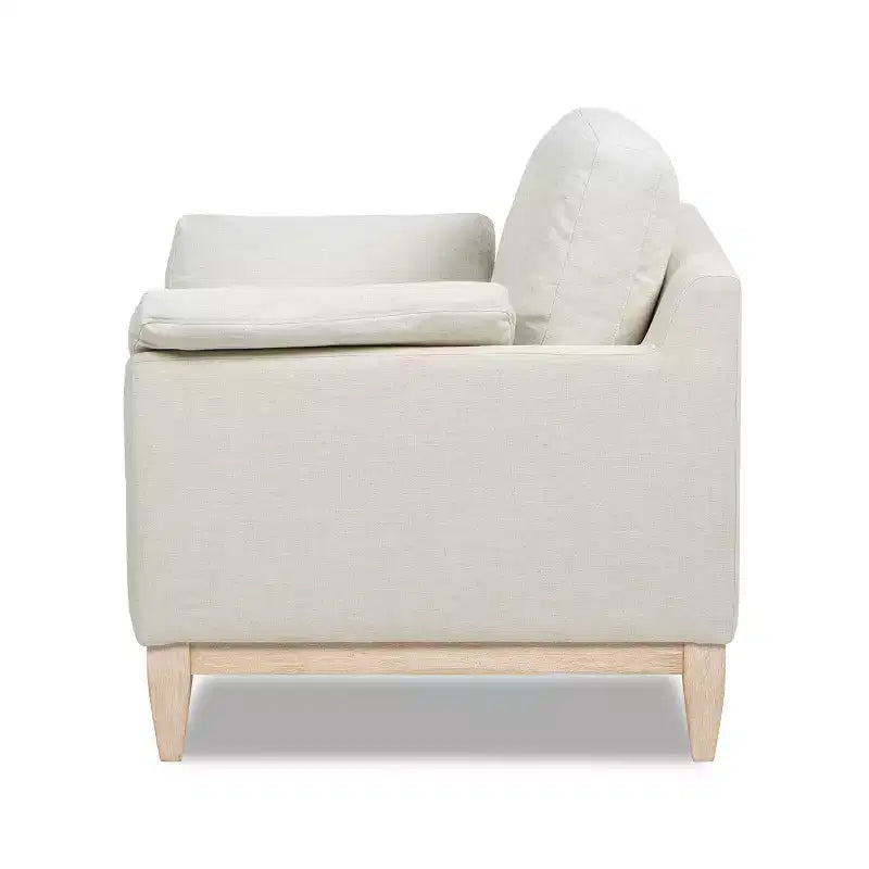 Jennifer Taylor Home Pasadena 36 Wide Modern Farmhouse Accent Arm Chair in Flax White