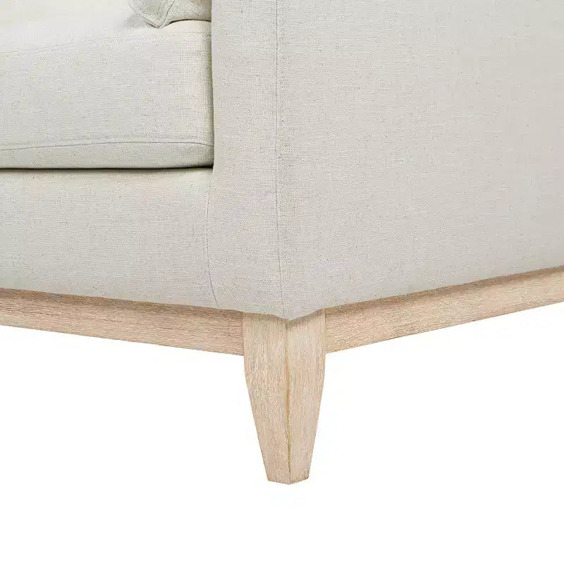 Jennifer Taylor Home Pasadena 36 Wide Modern Farmhouse Accent Arm Chair in Flax White
