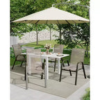 Lot de 4 Chaises de Salle à Manger Empilables, Chaises Empilables avec Tissu Textilène Respirant et Cadre en Métal, Sièges de Repas Extérieurs pour Patio, Terrasse, Jardin