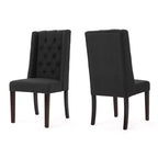 Christopher Knight Home Tracy - Chaise de salle à manger en tissu avec dossier haut capitonné et pieds en bois de bouleau (Lot de 2)