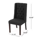 Christopher Knight Home Tracy - Chaise de salle à manger en tissu avec dossier haut capitonné et pieds en bois de bouleau (Lot de 2)