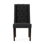 Christopher Knight Home Tracy - Chaise de salle à manger en tissu avec dossier haut capitonné et pieds en bois de bouleau (Lot de 2)