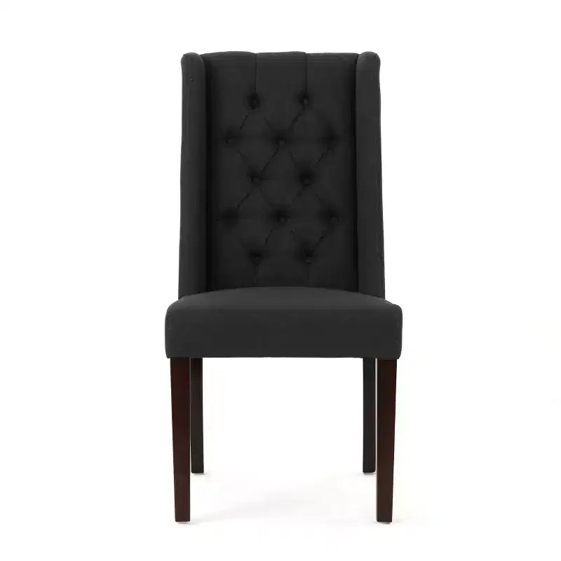 Christopher Knight Home Tracy - Chaise de salle à manger en tissu avec dossier haut capitonné et pieds en bois de bouleau (Lot de 2)