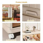 3 Tiers/4 Tiers/5 Tiers Collapsible Storage Bins, Foldable Storage Cabinet With Magnetic Door Lockable Wheels, Stackable Storage Containers