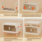 3 Tiers/4 Tiers/5 Tiers Collapsible Storage Bins, Foldable Storage Cabinet With Magnetic Door Lockable Wheels, Stackable Storage Containers