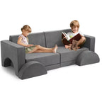 Canapé de Jeu pour Enfants 8 Pièces - Sofa Modulable pour Tout-petits (Gris Foncé)