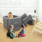 Canapé de Jeu pour Enfants 8 Pièces - Sofa Modulable pour Tout-petits (Gris Foncé)