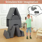 Canapé de Jeu pour Enfants 8 Pièces - Sofa Modulable pour Tout-petits (Gris Foncé)