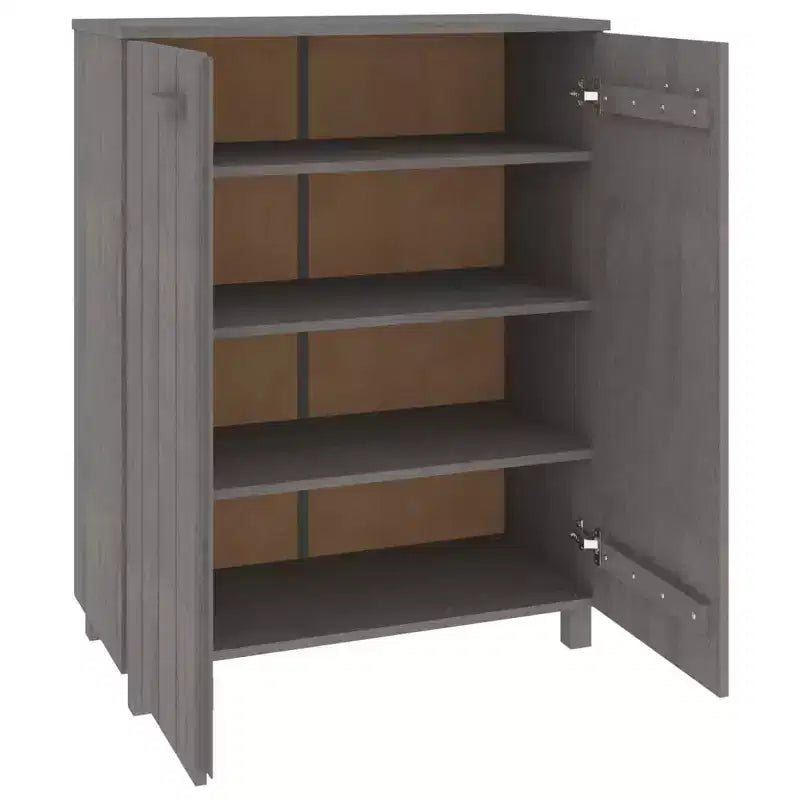 33.5x15.7x42.5 Pine Wood Shoe Cabinet-Light Gray