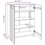 33.5x15.7x42.5 Pine Wood Shoe Cabinet-Light Gray