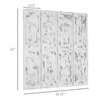 MAYEERTY 4 Panel Room Divider Folding Privacy Screen Wood Grain Design White 63.25x67x0.75