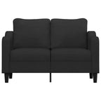vidaXL Modern 2-Seater Sofa - Black Fabric and Metal Frame with Thick Padding for Living Room, Lounge, Patio Seating