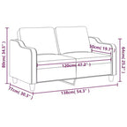vidaXL Modern 2-Seater Sofa - Black Fabric and Metal Frame with Thick Padding for Living Room, Lounge, Patio Seating