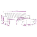 vidaXL Ensemble canapé-lit convertible 2 places avec repose-pieds en velours gris foncé luxueux, meuble polyvalent pour salon ou bureau