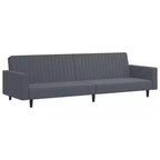 vidaXL Ensemble canapé-lit convertible 2 places avec repose-pieds en velours gris foncé luxueux, meuble polyvalent pour salon ou bureau