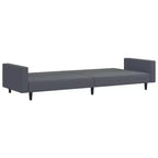 vidaXL Ensemble canapé-lit convertible 2 places avec repose-pieds en velours gris foncé luxueux, meuble polyvalent pour salon ou bureau