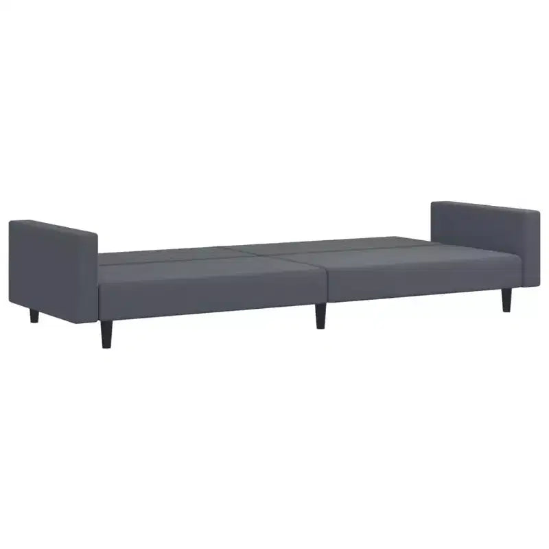 vidaXL Ensemble canapé-lit convertible 2 places avec repose-pieds en velours gris foncé luxueux, meuble polyvalent pour salon ou bureau