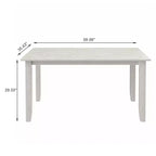 VECELO Farmhouse Style Dining Table Set, Rubber Wood Table with 4/6 Upholstered Dining Chairs, Gray