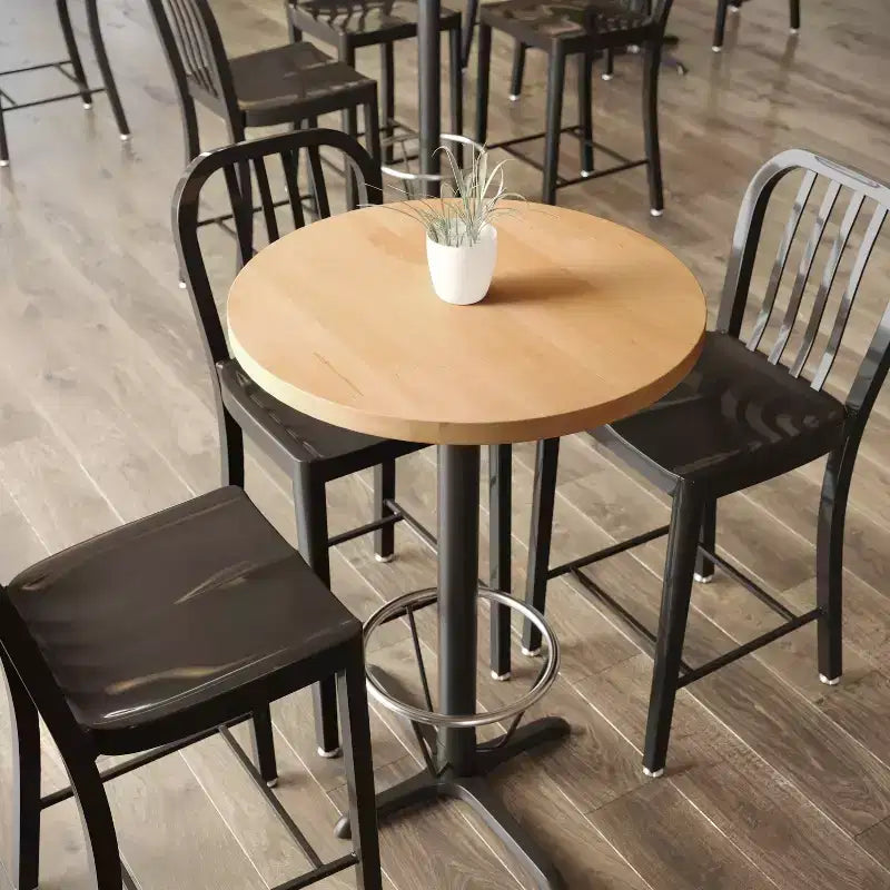 Plateau de table rond Flash Furniture Bennett en bois massif de 1,5 pouce d'épaisseur