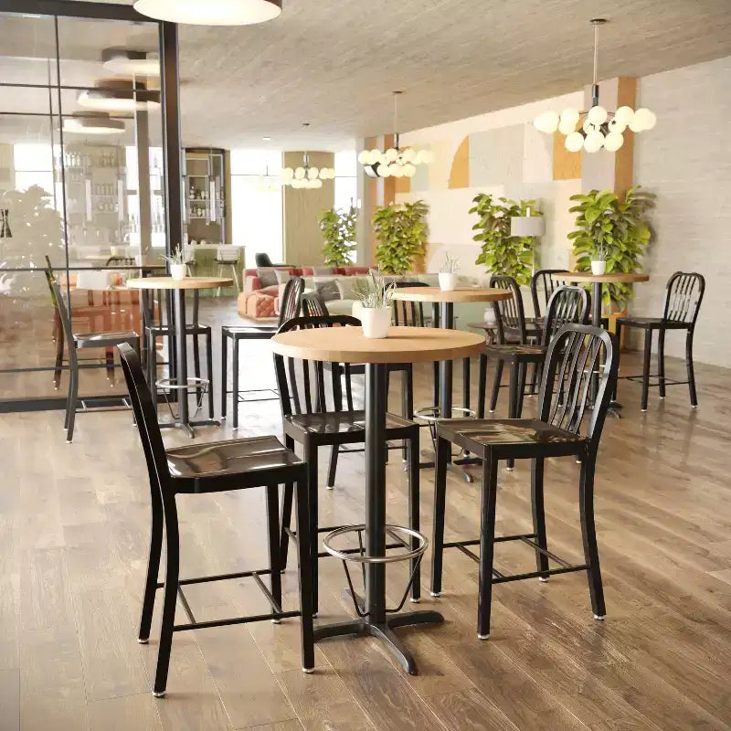 Plateau de table rond Flash Furniture Bennett en bois massif de 1,5 pouce d'épaisseur
