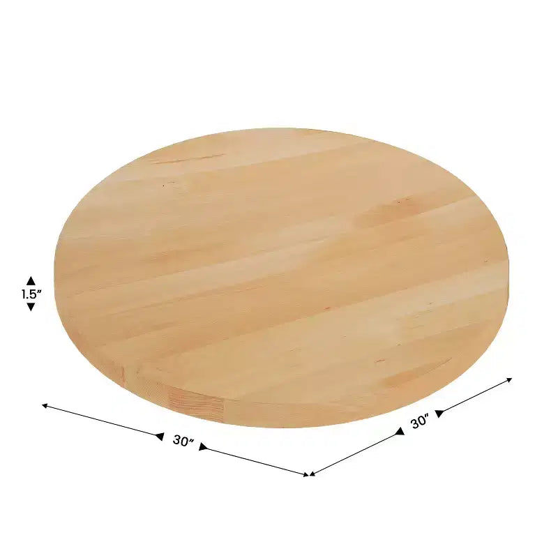 Plateau de table rond Flash Furniture Bennett en bois massif de 1,5 pouce d'épaisseur