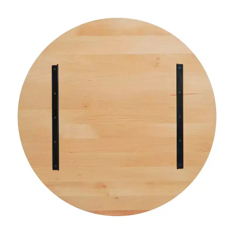 Plateau de table rond Flash Furniture Bennett en bois massif de 1,5 pouce d'épaisseur