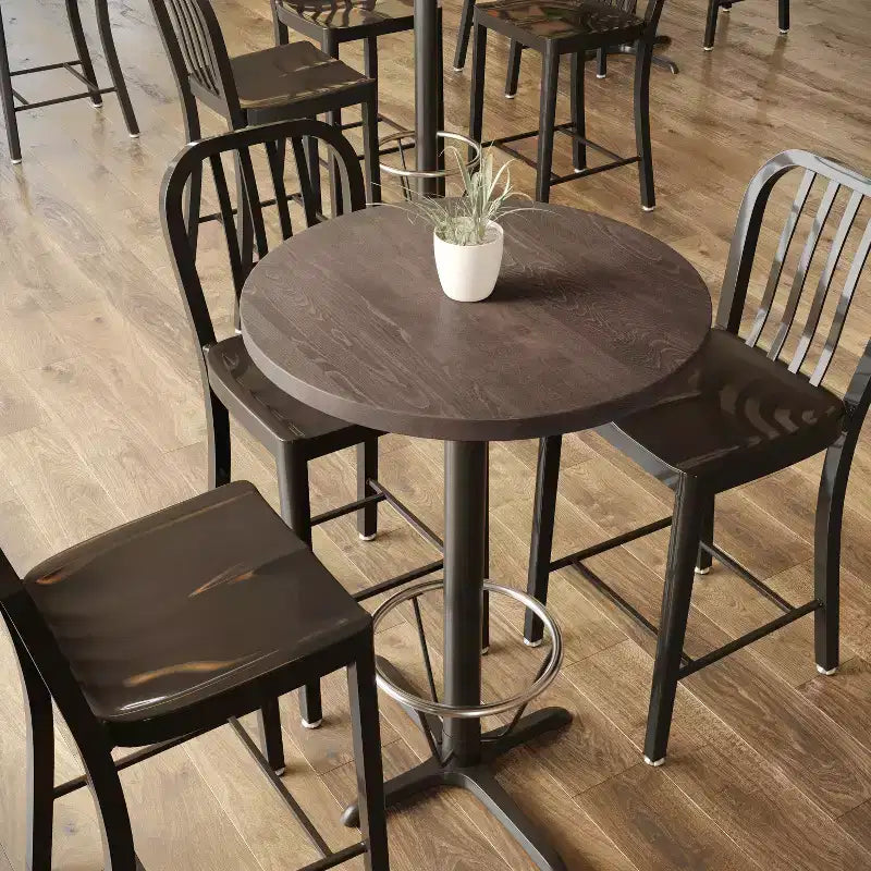 Plateau de table rond Flash Furniture Bennett en bois massif de 1,5 pouce d'épaisseur