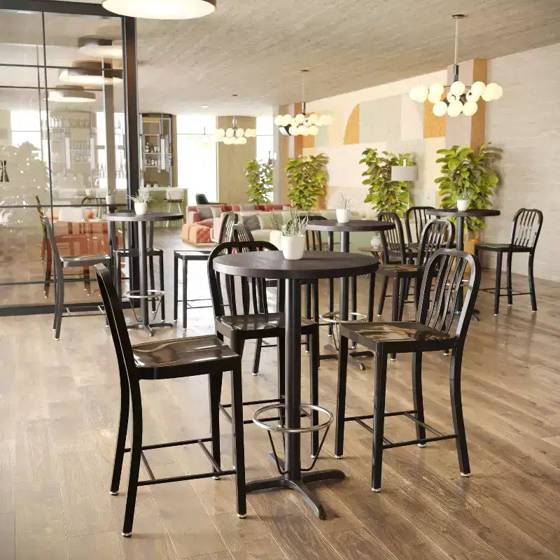 Plateau de table rond Flash Furniture Bennett en bois massif de 1,5 pouce d'épaisseur