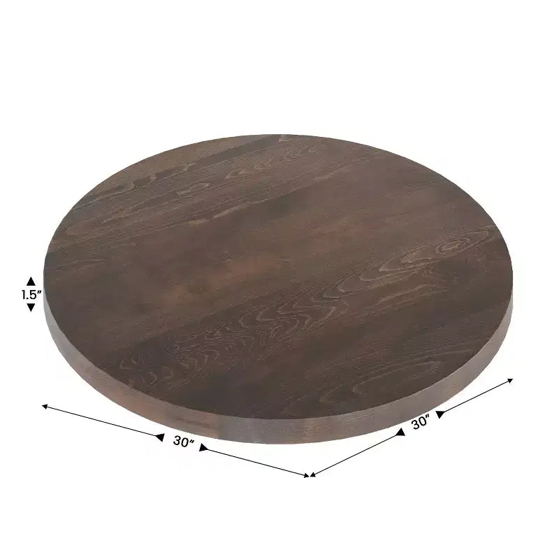 Plateau de table rond Flash Furniture Bennett en bois massif de 1,5 pouce d'épaisseur