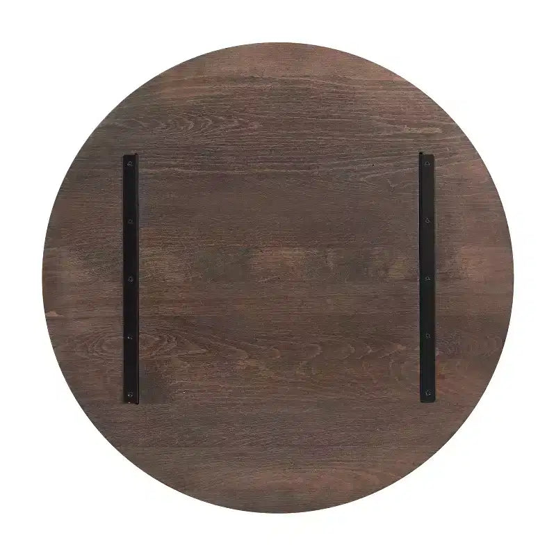 Plateau de table rond Flash Furniture Bennett en bois massif de 1,5 pouce d'épaisseur