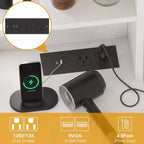 Makeup Vanity with Lighted Mirror, Vanity Desk with Lights in 3 Colors, White Vanity Table with Charging Station, Visible Cabinet with Led Lights