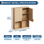 Meuble Haut de Salle de Bain Moderne, Armoire à Pharmacie en Bois Cannelé avec Étagères Réglables, Meuble de Rangement Gain de Place Au-Dessus des Toilettes, Armoire de Rangement Murale Flottante