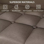 GustoWave 67''W 3 Seater Sofa Couch with Storage Under Seat Cushion, Mid-Century Modern Couch with Comfortable Armrest & with 5 Pillows